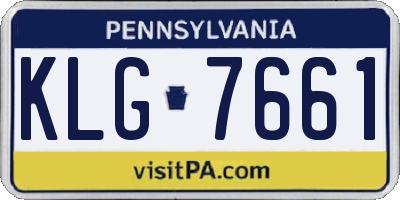 PA license plate KLG7661