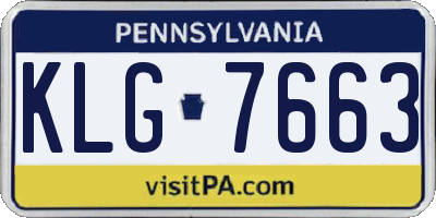 PA license plate KLG7663