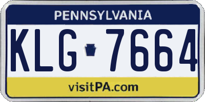 PA license plate KLG7664
