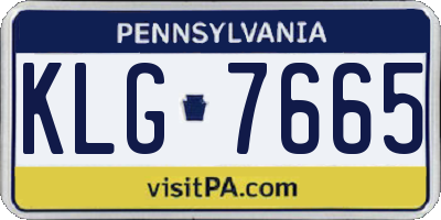 PA license plate KLG7665