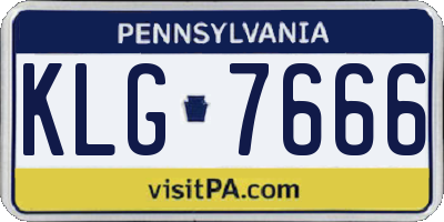 PA license plate KLG7666