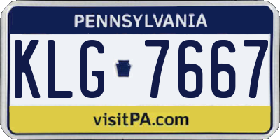 PA license plate KLG7667