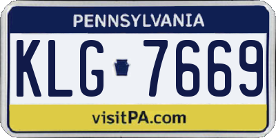 PA license plate KLG7669