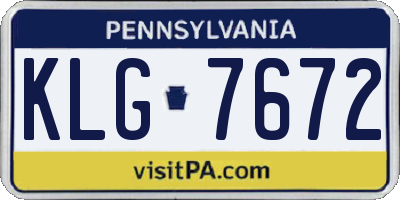 PA license plate KLG7672