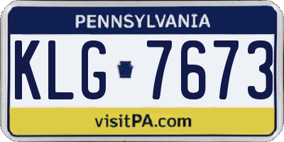 PA license plate KLG7673