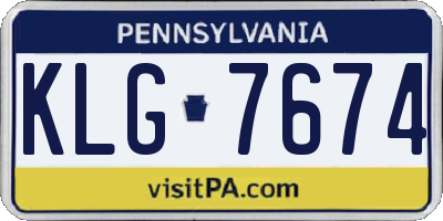 PA license plate KLG7674