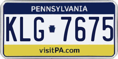PA license plate KLG7675