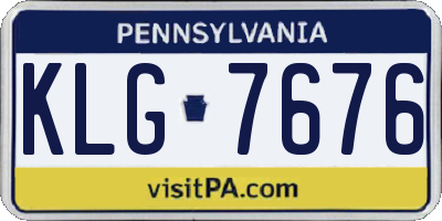 PA license plate KLG7676