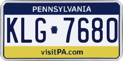 PA license plate KLG7680