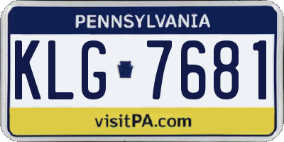 PA license plate KLG7681