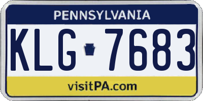 PA license plate KLG7683