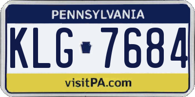 PA license plate KLG7684