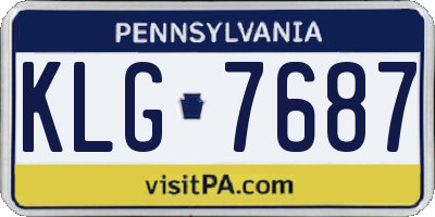 PA license plate KLG7687