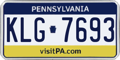 PA license plate KLG7693