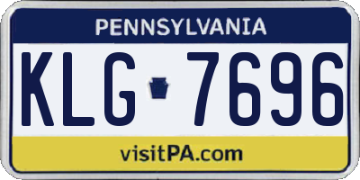 PA license plate KLG7696