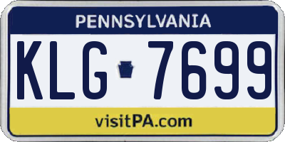 PA license plate KLG7699