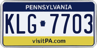 PA license plate KLG7703
