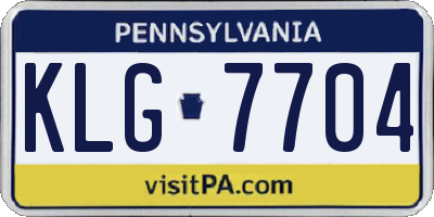 PA license plate KLG7704