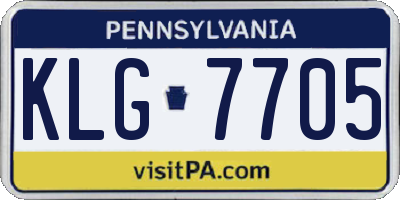 PA license plate KLG7705
