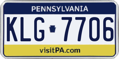 PA license plate KLG7706