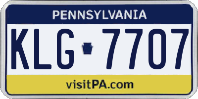 PA license plate KLG7707
