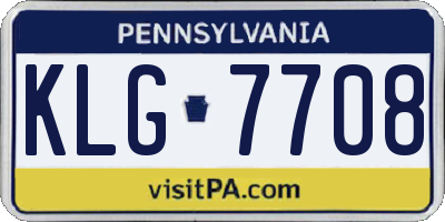 PA license plate KLG7708