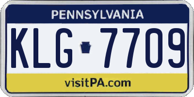 PA license plate KLG7709