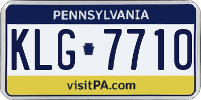 PA license plate KLG7710