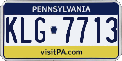 PA license plate KLG7713