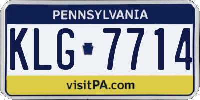 PA license plate KLG7714