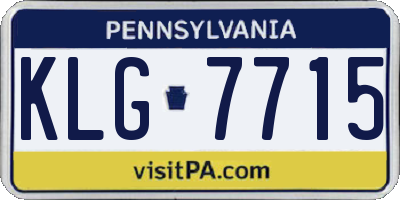 PA license plate KLG7715