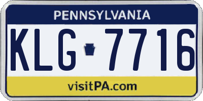 PA license plate KLG7716