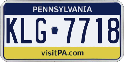 PA license plate KLG7718