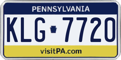 PA license plate KLG7720