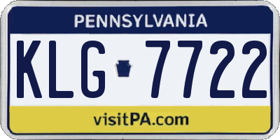 PA license plate KLG7722