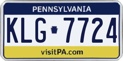 PA license plate KLG7724