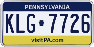 PA license plate KLG7726