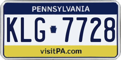 PA license plate KLG7728