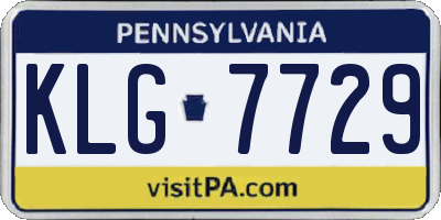 PA license plate KLG7729