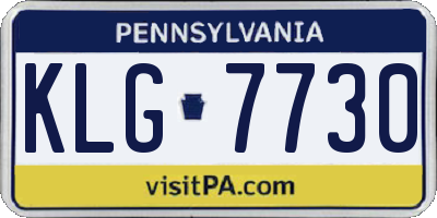 PA license plate KLG7730