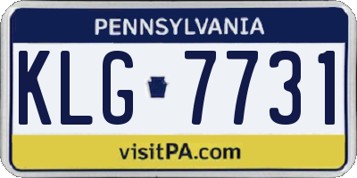 PA license plate KLG7731