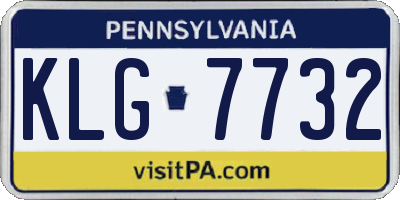 PA license plate KLG7732
