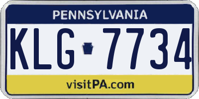 PA license plate KLG7734