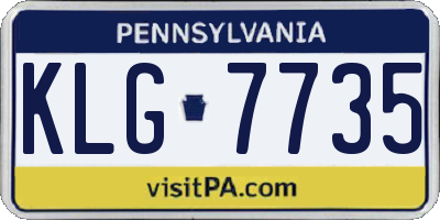 PA license plate KLG7735