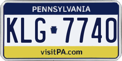 PA license plate KLG7740