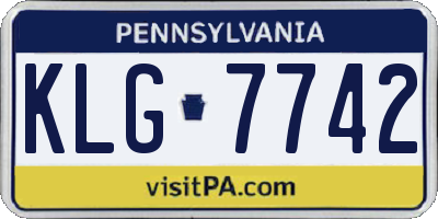 PA license plate KLG7742