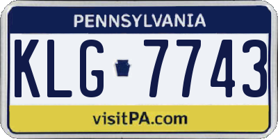 PA license plate KLG7743