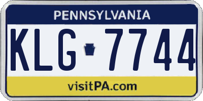 PA license plate KLG7744