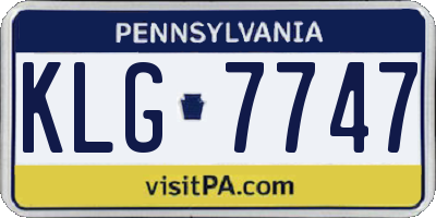 PA license plate KLG7747