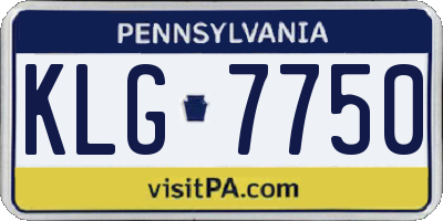 PA license plate KLG7750
